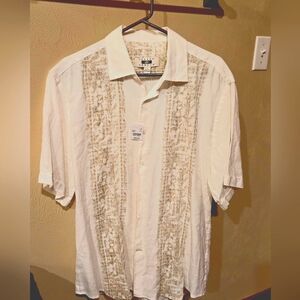 Joseph Abboud Cream Short Sleeve Button Down Shirt